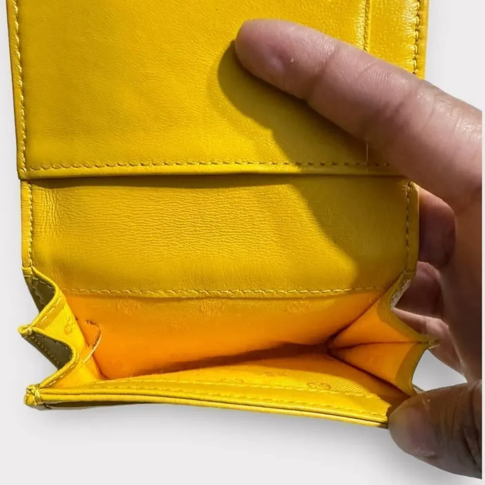 Tory Burch Alexa Leather Bifold Mini Wallet Yellow Daisy
